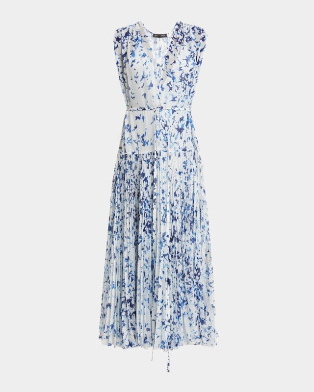Pat Printed Crinkle Chiffon Dress